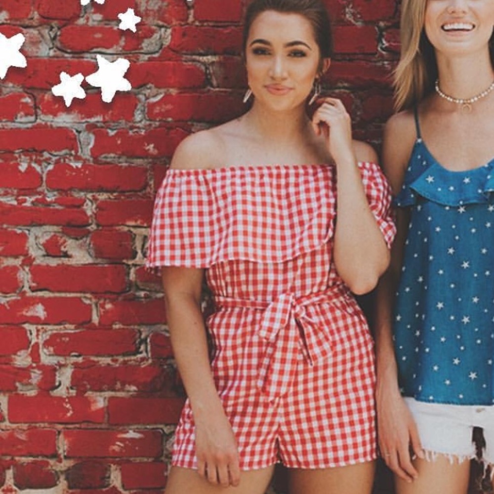 Gingham Red Romper - image 1